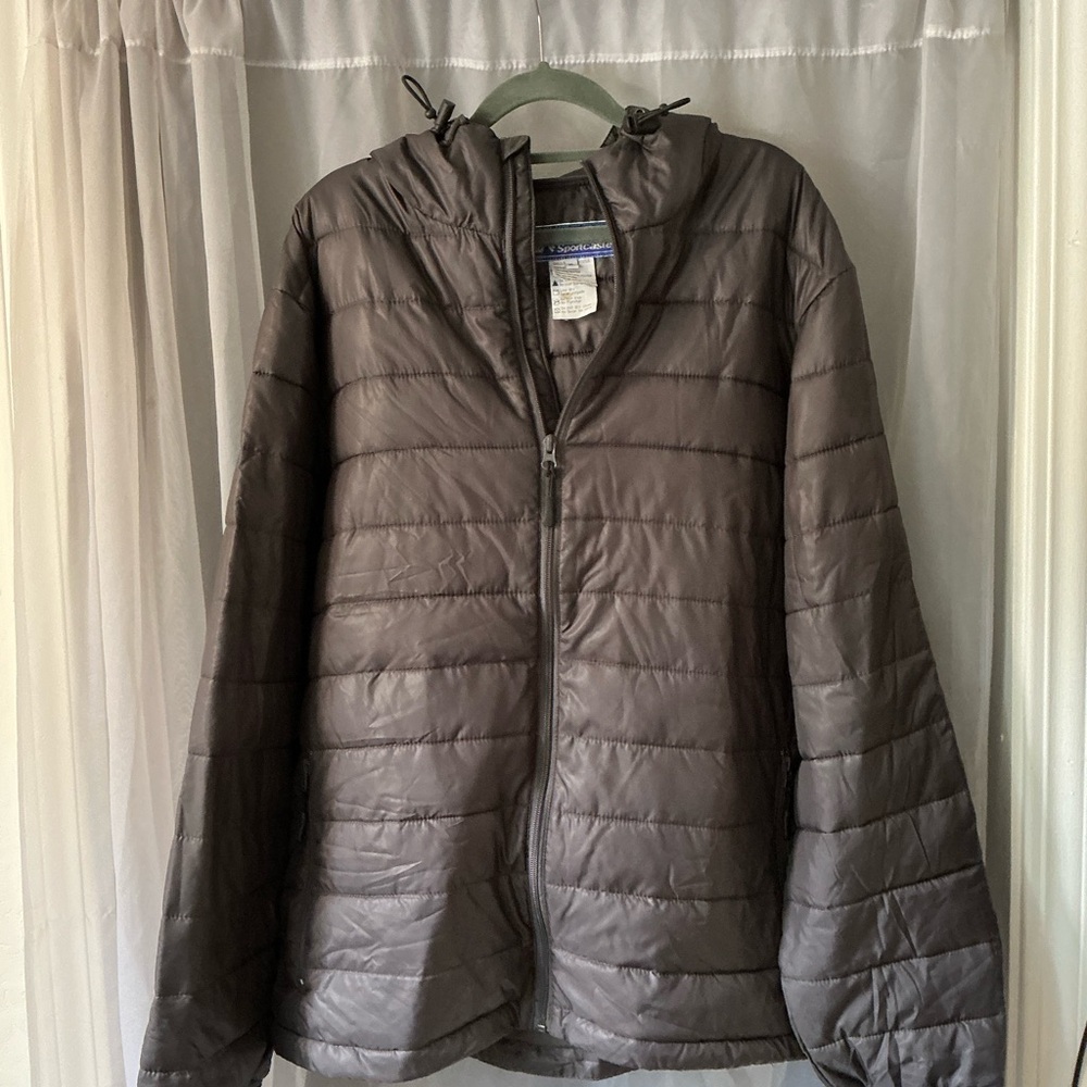 SPORTCASTER Gray Puffer Jacket with Hood size xl